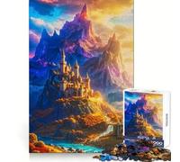 Castillo Iluminado por el Sol de Las Cumbres Místicas, Rompecabezas de 1000 Piezas para Adultos, Regalos, Juguete para Ejercitar la Mente, Arte para Relajarse, Regalo Memorable 38x26cm