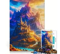 Castillo Iluminado por el Sol de Las Cumbres Místicas, Rompecabezas de 1000 Piezas para Adultos, Regalos, Juguete para Ejercitar la Mente, Arte para Relajarse, Regalo Memorable 38x26cm
