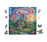 Castillo in Flower Valley Rompecabezas 100 Piezas Cartón Resistente para Mayores Reunión Familiar Juegos Desarrollo Lógica Detalle San Valentín Calidad 28x28cm