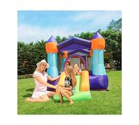Castillo Inflable Windsor Rojo para niños con Zona de Salto tobogán Red Protectora soplador 350W Ideal para jardín y Fiestas ATAA
