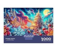 Castillo Invierno 1000 Piece Premium Cardboard Escena Floral Invierno Family Jigsaw Puzzle Digital Detox Birthday Gift Precision Cut Anti-Glare 52x38cm/1000pcs