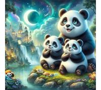 Castillo Luna Panda Puzzle 80 Piezas Rompecabezas para Adultos 80 Piezas Juego de desafiante Rompecabezas Familiar Regalo Adulto