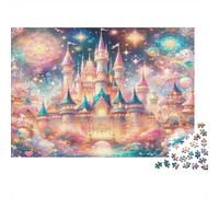 Castillo Mágico 1000 Piezas para Adultos Castillo de Cuento de Hadas Brillante Juego Familiar Divertido y Desafiante Gran Regalo 52x38cm/1000pzs