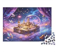 Castillo Mágico Fantástico Puzzle de 1000 Piezas Papel Puzzle para Adultos Escena de Cielo Estrellado Onírico Juego de Puzzle 1000 Piezas Relajación Decoración Regalo 52x38cm/1000pcs
