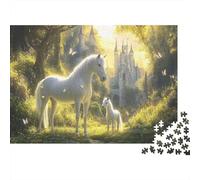 Castillo Mágico Puzzle 1000 Piezas De Cartón Grueso Castillo Blanco Juego De Rompecabezas En Paquete Anti Estrés Adultos para Fiesta De Pijamas como Regalo Original 70x50cm/1000p