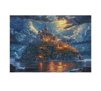 Castillo Mágico Puzzles 300 Piezas Estera Portátil Familiar Grande Rompecabezas para Adultos Aliviar Estrés 3D Maquetas Construir DIY Moderno 300 PCS