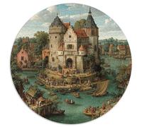 Castillo Medieval de Piedra: Personas y Animales Rompecabezas para Adultos || De Diversión Familiar 1000pcs (67.5x67.5cm)