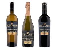 Castillo Monjardín, "COLECCIÓN GRANDES AÑADAS": Pack de 3 Vinos Premium Gran Reserva: Chardonnay 2016, Brut Nature 2018 y Tinto 2012.