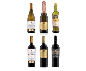 Castillo Monjardín, Pack Navideño Premium 2025, 6 Botellas D.O. Navarra, Incluye Chardonnay, Espumoso Brut Nature, Merlot, Cabernet Sauvignon, Tempranillo y Aceite de Oliva Virgen Extra