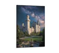 Castillo Neuschwanstein Cuadro En Lienzo Cuadros Decoracion Landmark Edificio Pinturas Murales Cuadros Modernos Impresiones Lienzo Para Sala De Estar Decoración Dormitorio 12x18inch(30x45cm)