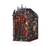 Castillo nocturno eterno, kit de rincón de libro de bricolaje con luz LED para adultos, adolescentes principiantes, casa de muñecas en miniatura, inserto de estantería de fantasía oscura, kit de
