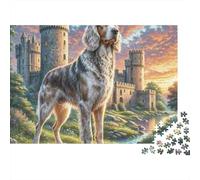 Castillo Perro Grande Puzzle de 1000 Piezas Puzzle para Adultos Vista Atardecer Relajante Decoración Hogar 38x26cm/1000pcs