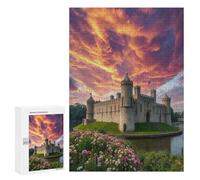 Castillo Puzzle 300 Piezas DIY Decorativo Paisaje Edificio Rompecabezas 3D para Familia Aliviar Estrés Juguete Educativo 3D Maquetas Construir Portátil 300 PCS