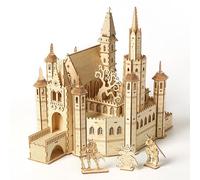 Castillo Puzzle 3D Madera,Maquetas Construir Modelos Kits,Potenciar Creatividad,Regalos para Cumpleaños, San Valentín, Día del Padre y Navidad