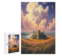 Castillo Puzzles 1000 Piezas Maquetas Educativas Paisaje Edificio Construir 3D Rompecabezas para Familia DIY Moderno Desafío Intelectual Aliviar Estrés 1000 PCS