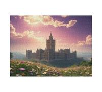 Castillo Puzzles 500 Piezas Moderno Creativo Paisaje de Edificio Rompecabezas Familiar para Adultos 3D Maquetas Construir Aliviar Estrés Decorativo 500 PCS