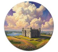 Castillo Rompecabezas Redondo 1000p Adultos-Niños Iglesia Building Scenery Church Park Circular Puzzle Niños: Construir Maquetas Decoración Hogar Juegos EduGatoivos 1000pcs (67.5x67.5cm)