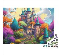 Castillo soñador Puzzles Imposible,desafío para Adultos Cartoon Entretenimiento Creativo 1000 Piezas Obra De Arte De Juego De para Adultos Y Niños 1000pcs (75x50cm)