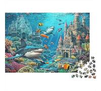 Castillo Subacuático Fantasía Puzzles Imposible,desafío for Adults Interesante Juego Educativo 1000 Piezas Obra De Arte De Juego De para Adultos, Regalos A Partir De 14 Años 52x38cm/1000pcs
