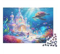 Castillo Submarino Fantasía Puzzle de 1000 Piezas Cartón para Adultos Escena de Cuento Marino Juego de Puzzle 1000 Piezas Relajación Conciencia Decoración Regalo Familiar 70x50cm/1000pcs