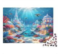 Castillo Submarino Fantasía Puzzle de 1000 Piezas Papel para Adultos Mundo de Coral Soñado Puzzle para Toda la Familia Relajación Decoración Regalo 70x50cm/1000pcs