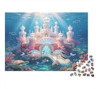 Castillo Submarino Fantasía Puzzle de 1000 Piezas Papel para Adultos Mundo Oceánico Juego de Puzzle Relajación Familia Decoración Regalo 38x26cm/1000pcs