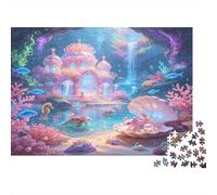 Castillo Submarino Fantástico Puzzle de 1000 Piezas Papel para Adultos Mundo Oceánico Encantado Relajación Concentración Familia Decoración Regalo 52x38cm/1000pcs