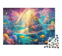 Castillo Submarino mágico y Peces Coloridos Puzzle De 1000 Piezas Mundo Submarino Excelente Regalo para Niños Y Adultos 38x26cm/1000pcs