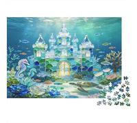 Castillo Submarino Puzzle de 1000 Piezas Papel para Adultos Mundo Oceánico Escena Relajación Decoración Hogar Regalo 38x26cm/1000pcs