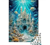 Castillo Submarino Puzzle de 1000 Piezas Papel para Adultos Mundo Oceánico Fantástico Puzzle para Toda la Familia Alivio Estrés Decoración Regalo 52x38cm/1000pcs