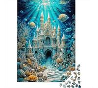 Castillo Submarino Puzzle de 1000 Piezas Papel Puzzle para Adultos Mundo Marino Mágico Relajante Decoración Hogar Concentración Regalo 38x26cm/1000pcs