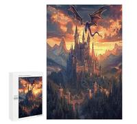 Castillo Volador del dragón Puzzle 1000 Piezas Adultos Y Niños 12 AñosRompecabezas 3D Colorido Familiar Aliviar Estrés DIY Moderno Estera Portátil 1000 PCS