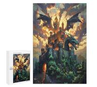 Castillo Volador del dragón Puzzle 1000 Piezas Construir 3D MaquetasRompecabezas Educativo para Niños A 12 AñosAdultos DIY Creativo Aliviar Estrés Decoración1000 PCS