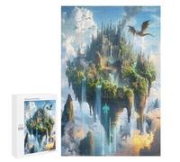 Castillo Volador del dragón Puzzle 1000 Piezas Decorativo HogarObra De Arte Rompecabezas 3D para Familia DIY Creativo Desafío Intelectual Aliviar Estrés 1000 PCS