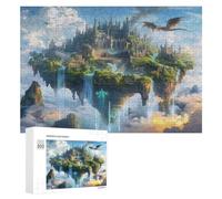 Castillo Volador del dragón Puzzle 300 Piezas A Partir De 12 AñosRompecabezas Familiar 3D DIY Creativo para Adultos Y Niños Desafío Intelectual Estera Portátil 300 PCS