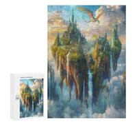 Castillo Volador del dragón Puzzle 300 Piezas Entretenimiento CreativoRompecabezas Familiar 3D para Familia Juguete Educativo DIY Moderno Maquetas Construir 300 PCS