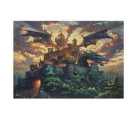 Castillo Volador del dragón Puzzle 300 Piezas Familiar Pasatiempo Rompecabezas 3D para Familia Juguete Educativo Construir Maquetas Aliviar Estrés 300 PCS