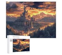 Castillo Volador del dragón Puzzle 500 Piezas Educativo InfantilJuego De Rompecabezas para Familia DIY Entretenimiento 3D Maquetas Construir Aliviar Estrés 500 PCS