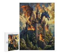 Castillo Volador del dragón Puzzle 500 Piezas Entretenimiento CreativoRompecabezas Familiar 3D para Familia Juguete Educativo DIY Moderno Maquetas Construir 500 PCS