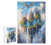 Castillo Volador del dragón Puzzles 1000 Piezas Estera PortátilRompecabezas para Adultos Y Niños A 12 Años Desafío Intelectual 3D Maquetas Construir DIY Moderno 1000 PCS