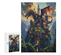 Castillo Volador del dragón Puzzles 300 Piezas Mujeres Y Hombres 14 AñosDesafío Impossible Rompecabezas 3D DIY Creativo Aliviar Estrés Decoración Hogar 300 PCS