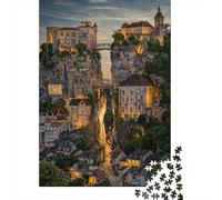Castillos Canyon Cliff Rompecabezas Premium De 1000 Piezas Cartón Valle Ciudad Vieja Antistrés Entretenimiento Familiar, Regalo Ideal para Tiempo Libre Y Hobby 52x38cm/1000pcs