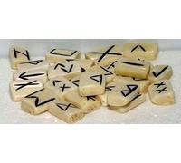 Casting Magic Water Buffalo Bone 25 piezas Elder Futhark Rune Stone Set