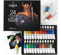 Castle Art Supplies Caja 24 Pinturas Acrílicas 12 ml | Colores Intensos | Facilidad de Uso en Diversas Superficies