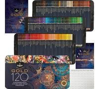 Castle Art Supplies Gold Standard - Juego de 120 lápices de colores con base de aceite de calidad que se mantienen más afilados, más resistentes contra la rotura, para artistas adultos, coloristas, en