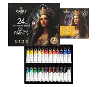 Castle Art Supplies Juego de 24 pinturas al óleo de 12 ml, fórmula mejorada, juego de gran valor para artistas adultos, principiantes y avanzados, vibrante variedad de pinturas al óleo suaves de usar