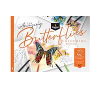 Castle Art Supplies Libro para colorear de mariposas, 72 fascinantes ilustraciones de mariposas de artistas comisariadas con guía de referencia de color, sin transparencia, papel de artista, formato