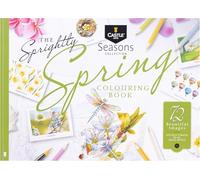 Castle Art Supplies Libro para colorear de primavera | 72 ilustraciones de primavera seleccionadas por artistas con guía de referencia de color | Papel de grado artístico sin traspasar, tamaño A4