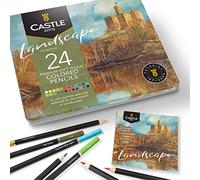 Castle Arts - Set temático de 24 lápices de colores perfectos para "Paisajes". Con núcleos de colores suaves y de, un rendimiento superior de mezcla y estratificación que logra excelentes resultados