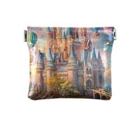 Castle Hot Air Balloons - Monedero delgado para mujer, monedero de cuero, Globos de aire caliente Castle, 4.33x3.74In, Globos de aire caliente Castle